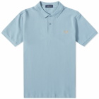 Fred Perry Men's Slim Fit Plain Polo Shirt in Ash/Blue