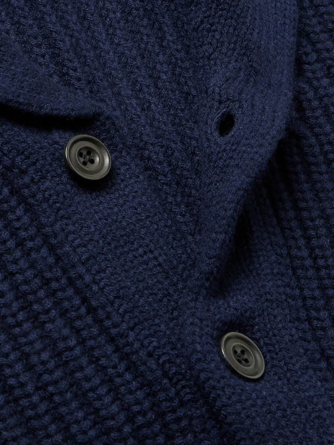 Hartford - Shawl-Collar Ribbed Wool Cardigan - Blue