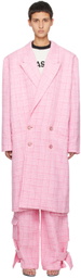 GCDS Pink Double-Breasted Coat