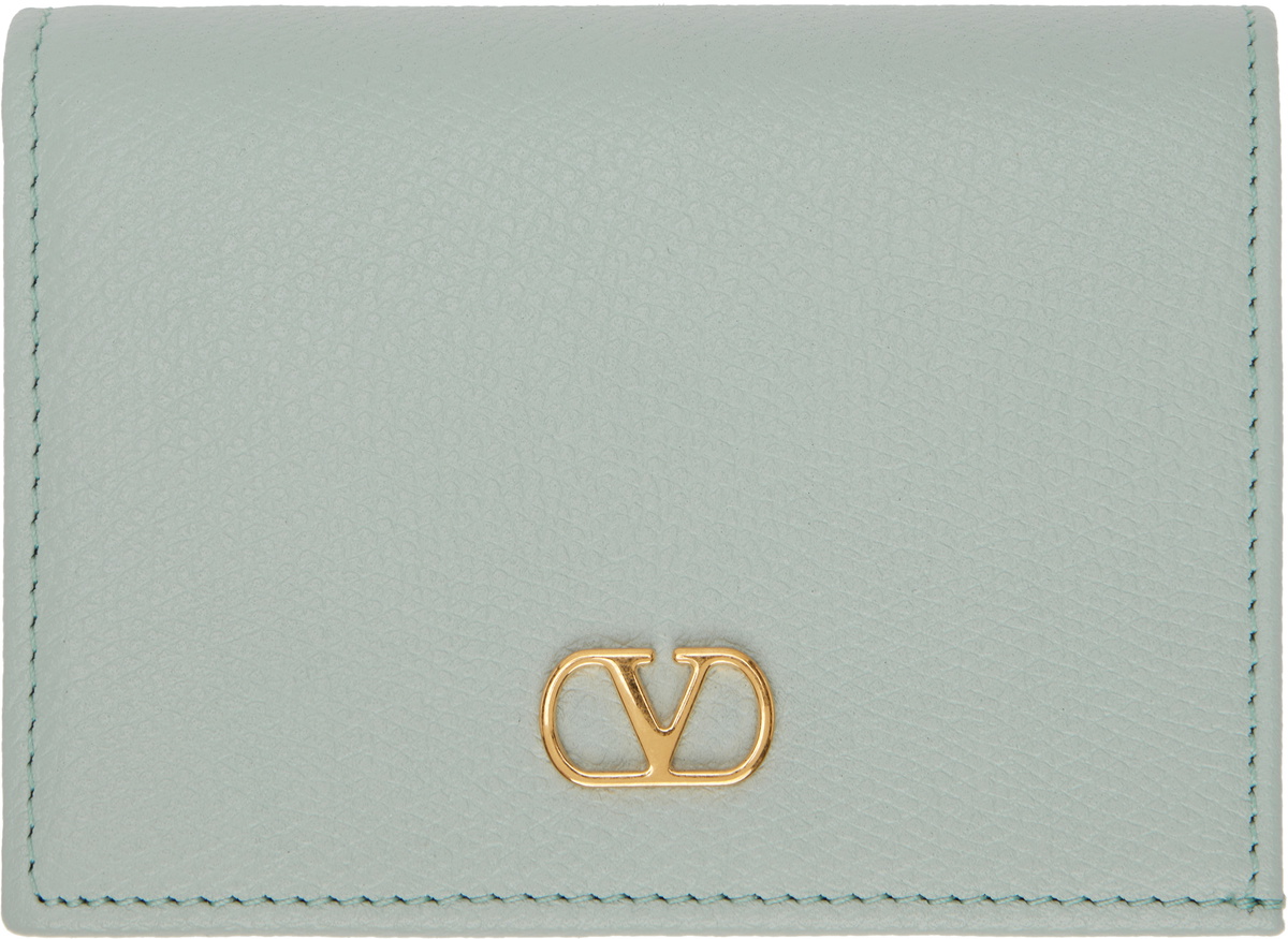 Valentino Garavani Blue Calf Leather Bos Taurus Wallet