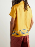 BODE - Printed Silk-Twill Shirt - Yellow