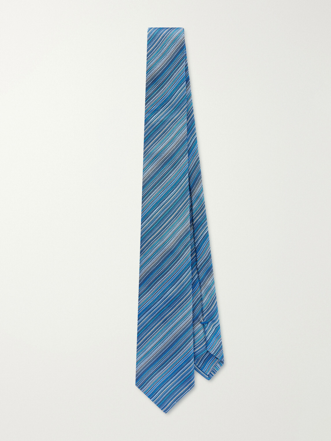Missoni - 7cm Crochet-Knit Silk Tie - Blue