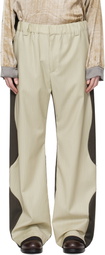 Serapis Beige & Khaki Wool Split Trousers