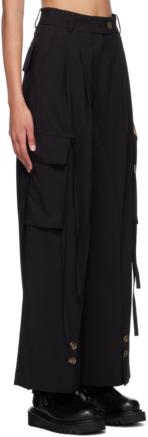 J KOO Black Pocket Trousers