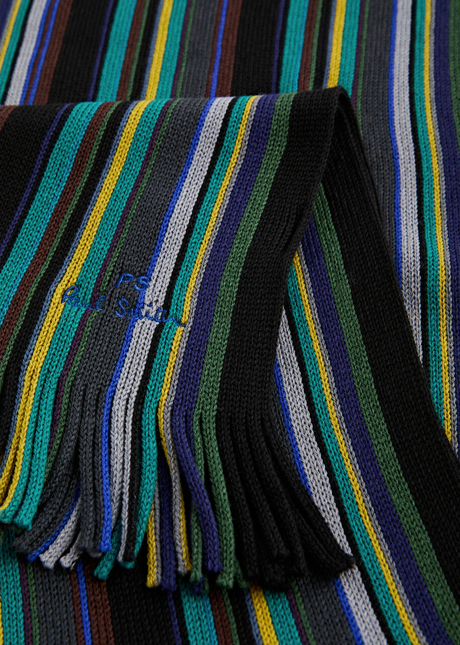 Paul Smith Striped-intarsia Wool Scarf - Multicoloured - One Size