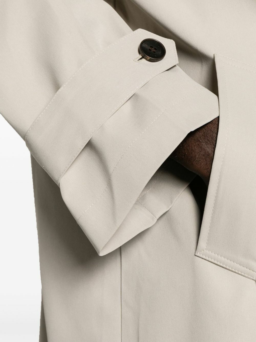 The Frankie Shop Neutral Emil Single-Breasted Trench Coat