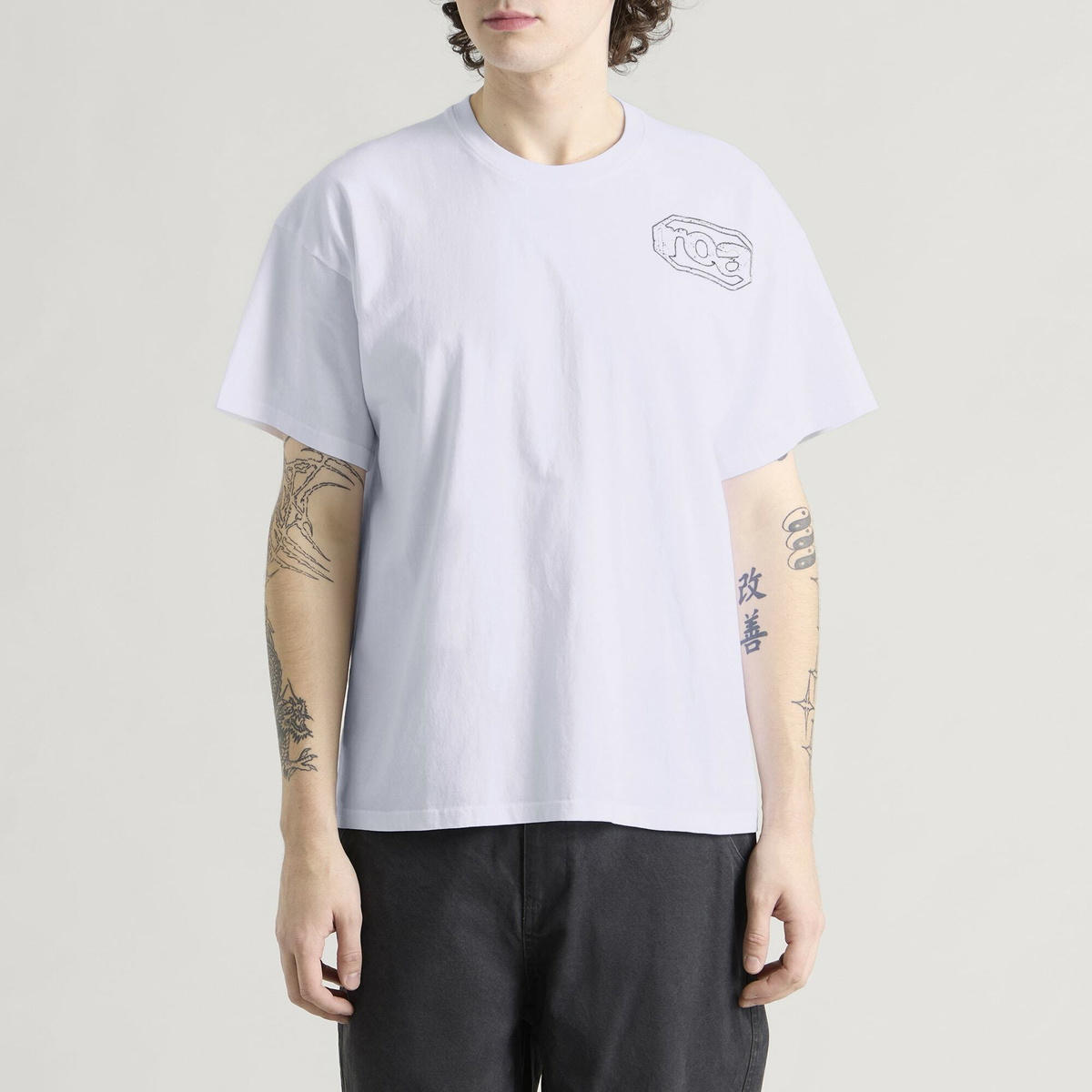 ROA Men's Dragon T-Shirt in White