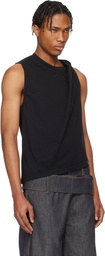 Courrèges Black Twist Tank Top