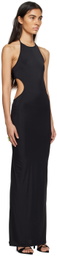 ioannes Black Halter Neck Maxi Dress