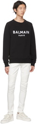 Balmain Black Flocked Sweatshirt