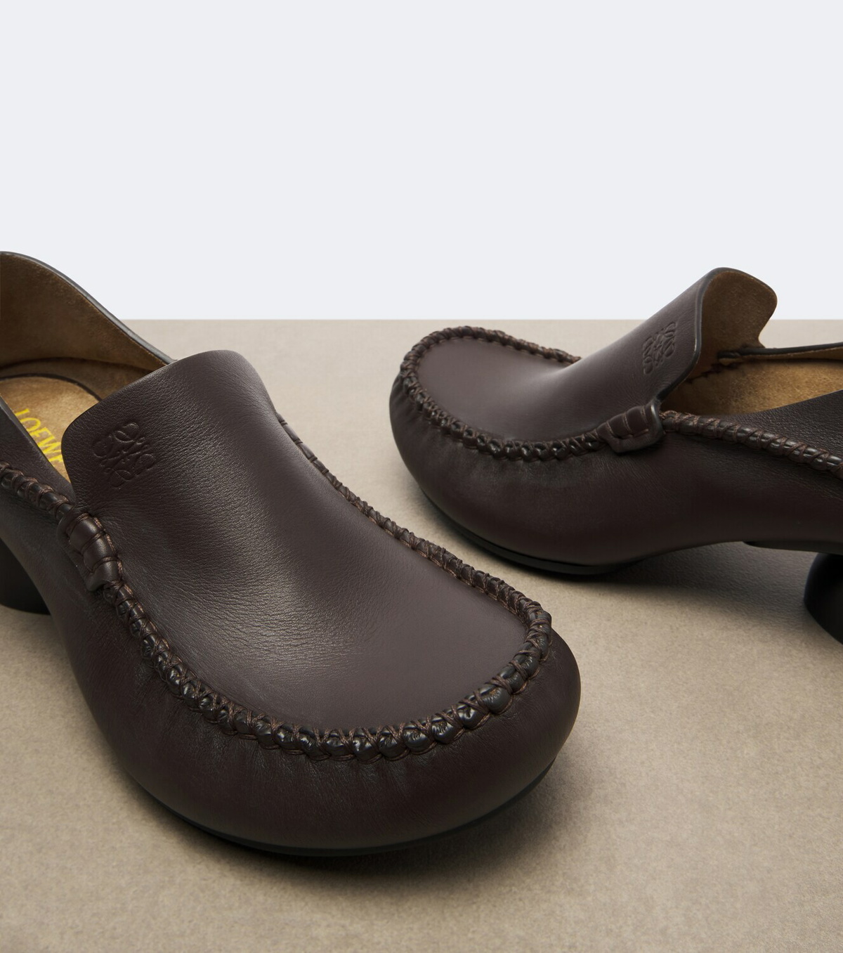 Loewe Oval leather loafer pumps