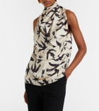 Altuzarra Sleary draped printed silk top