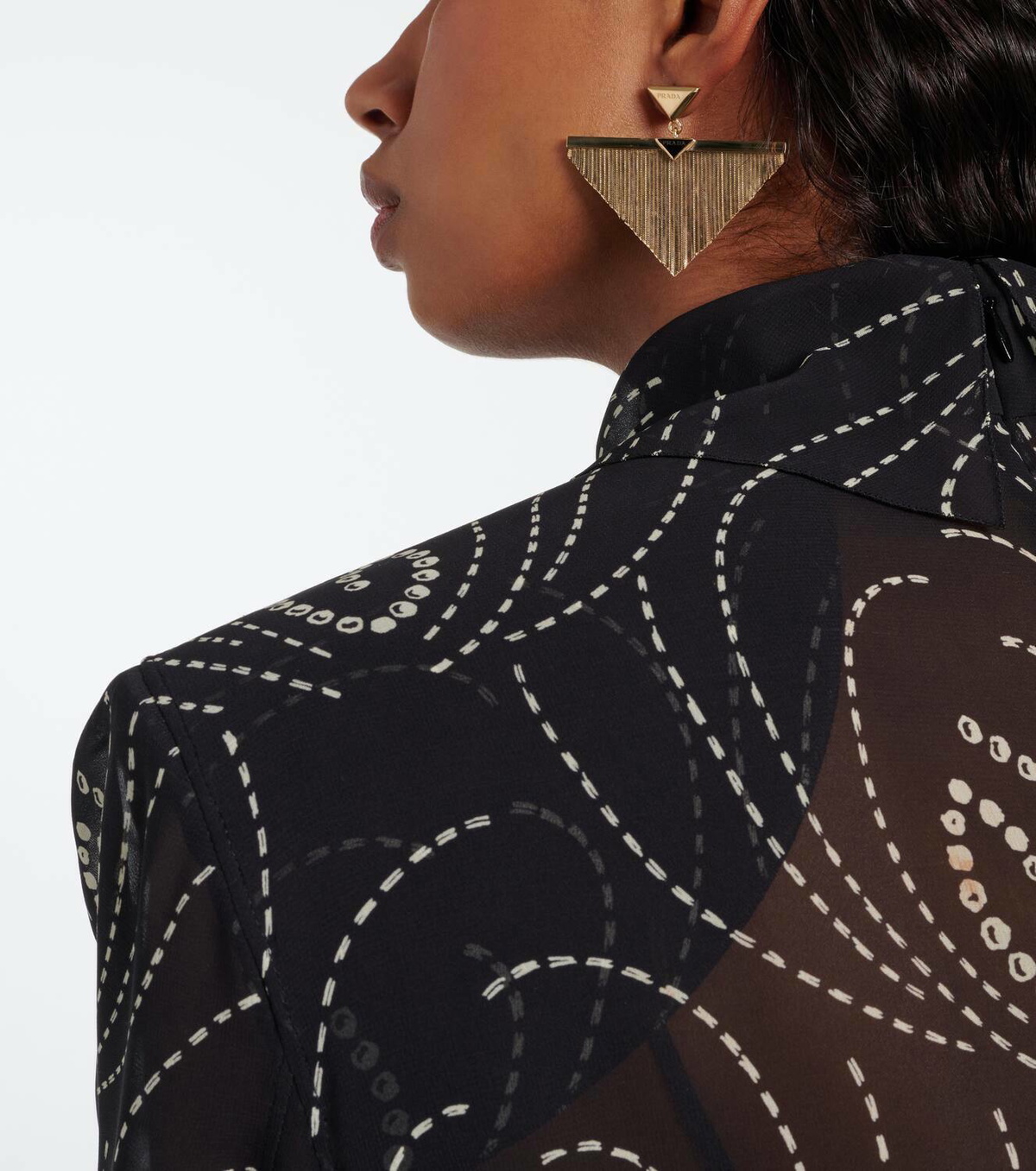 Prada Triangle embellished earrings