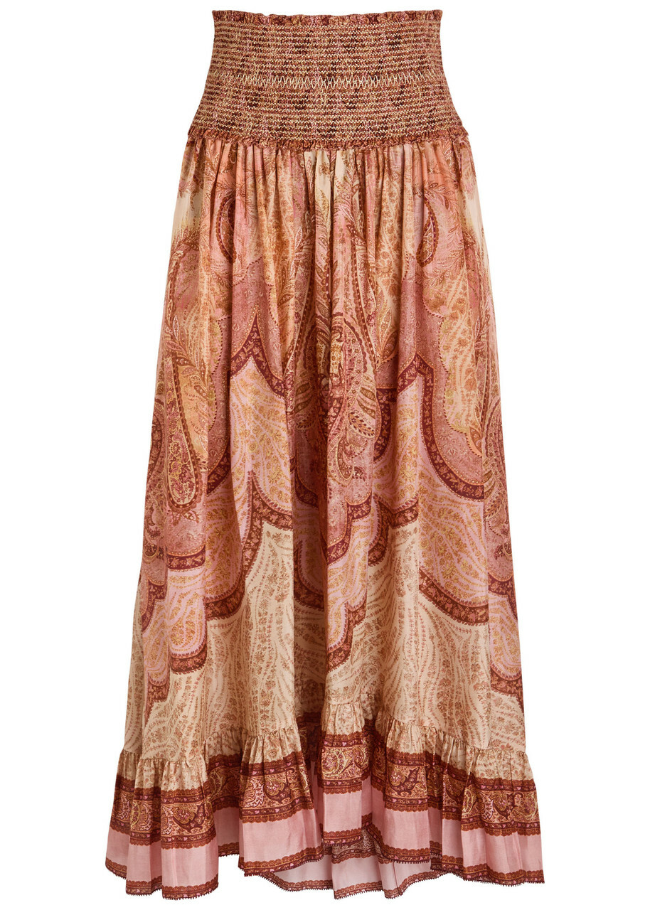 Zimmermann Wanderlust Patterned Silk Maxi Skirt Multicoloured 1