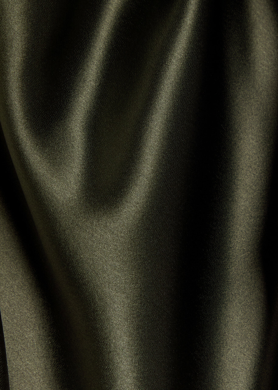 Nanushka Colson Draped Satin top Dark Green