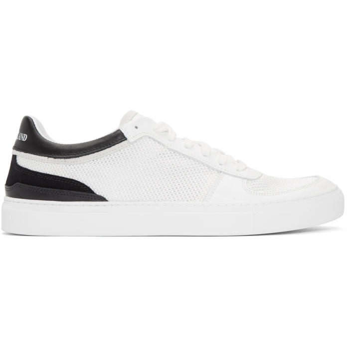 Photo: Stone Island White and Black Mesh and Leather Sneakers