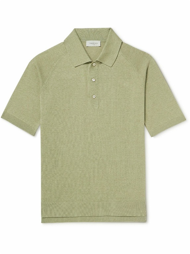 Photo: PIACENZA 1733 - Silk and Linen-Blend Polo Shirt - Green