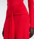 David Koma Draped floral-appliqué gown