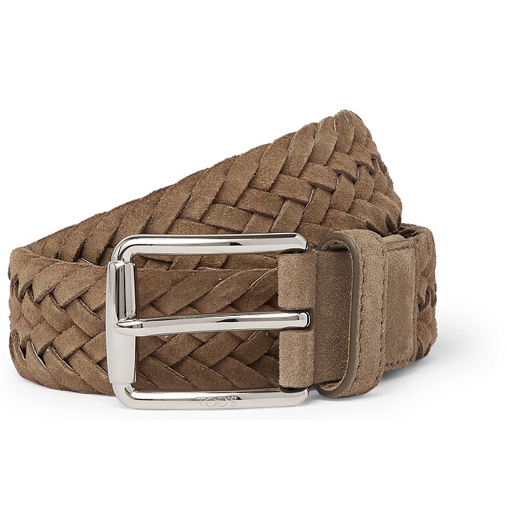 Photo: Tod's - 3.5cm Woven Suede Belt - Green