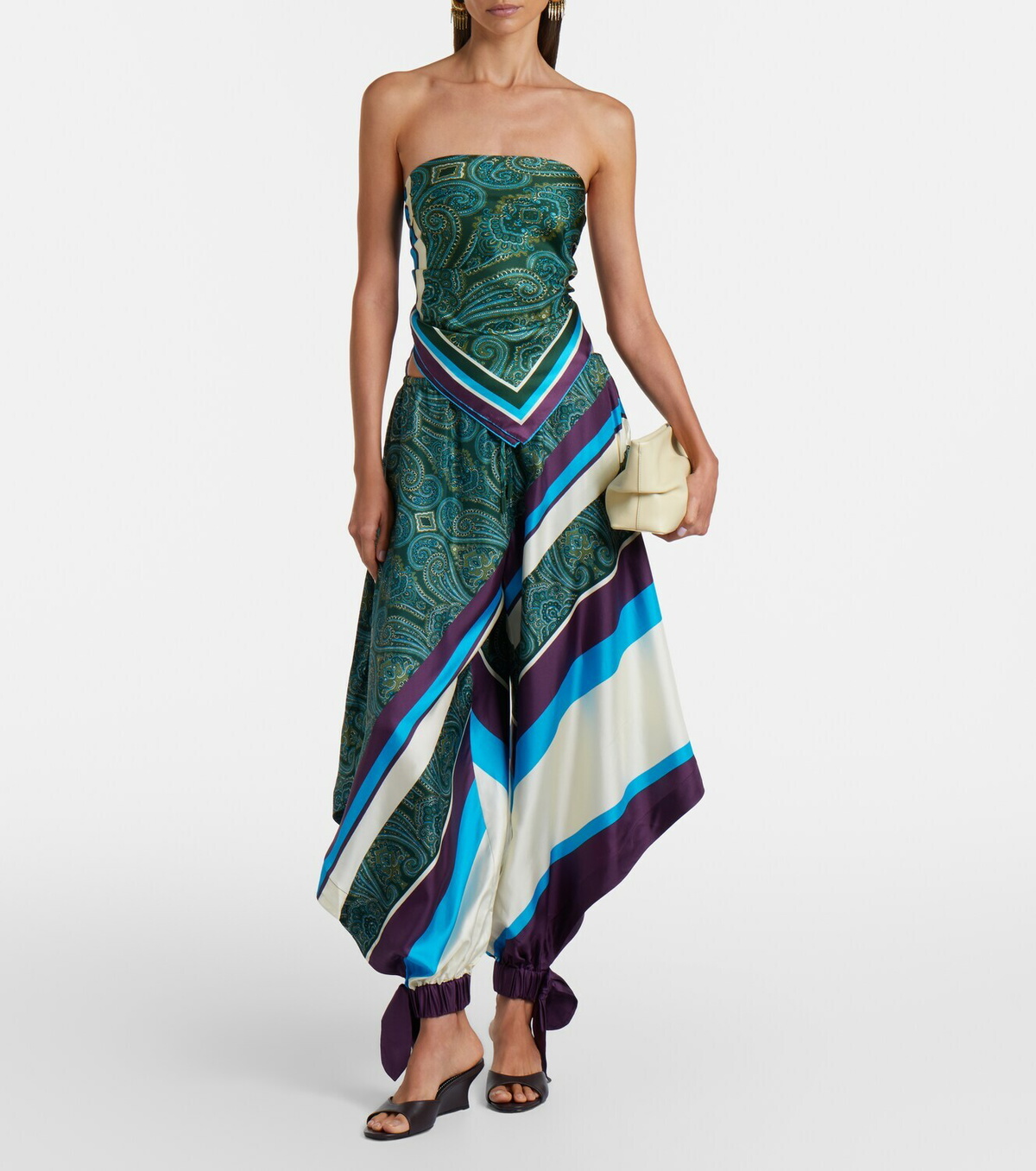 Alémais Joni printed silk twill balloon pants