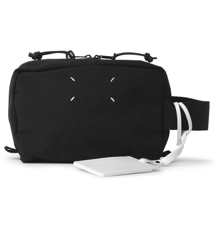 Photo: Maison Margiela - Leather-Trimmed Canvas Wash Bag - Black