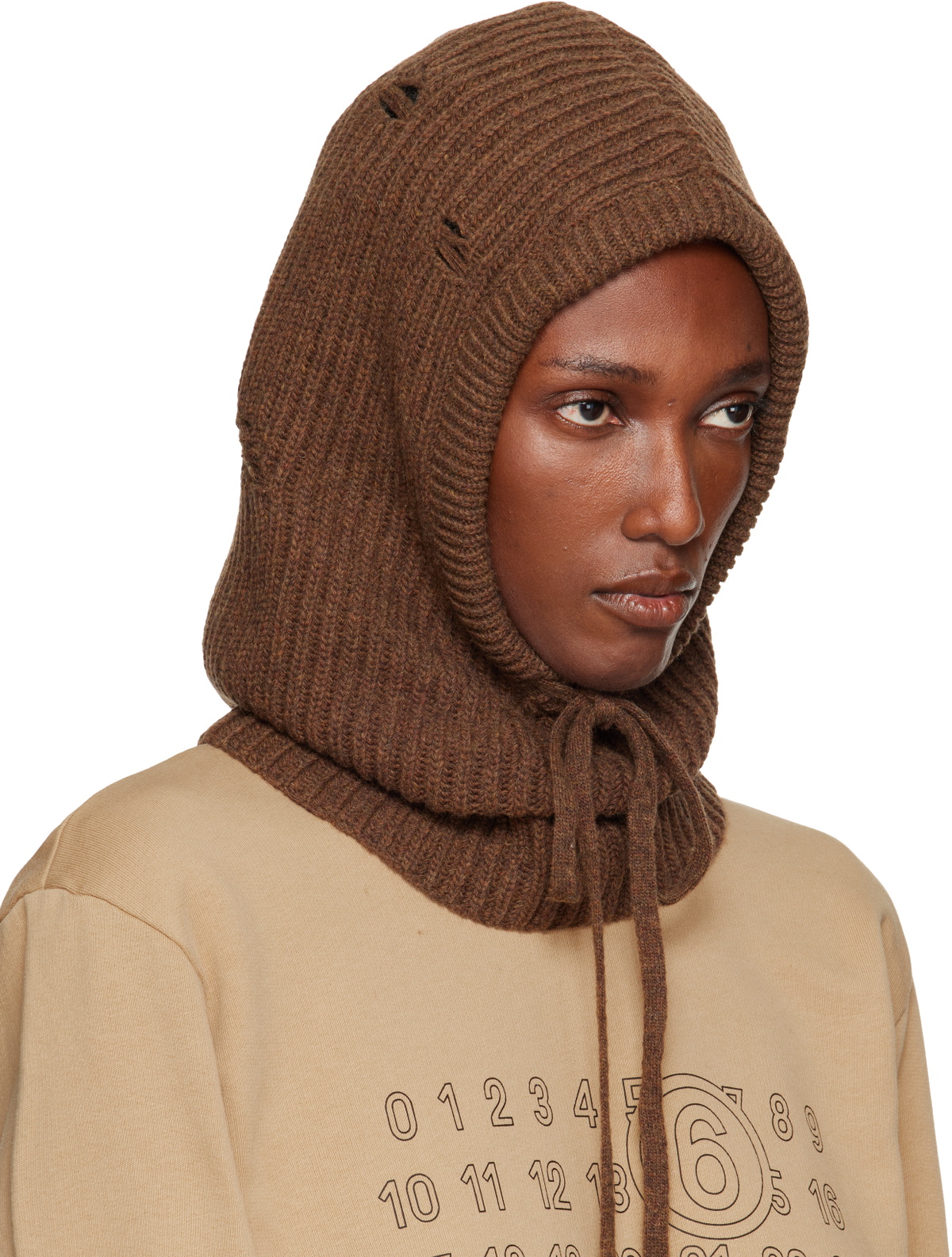 MM6 Maison Margiela Brown Wool Hood
