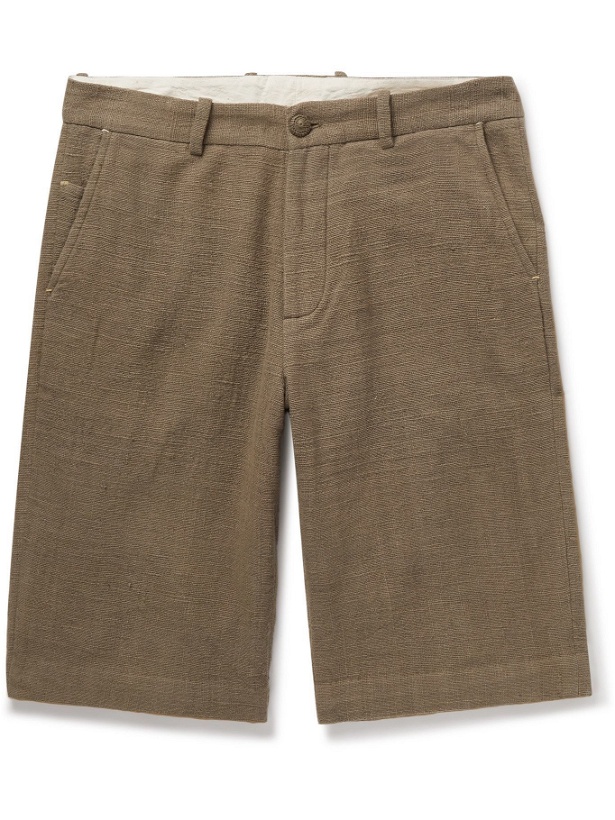 Photo: 11.11/eleven eleven - Organic Cotton-Canvas Shorts - Brown