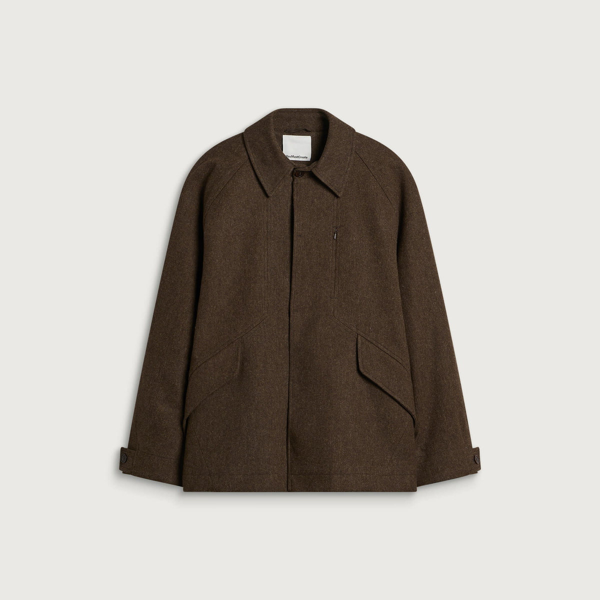 YMC Men's Melton Wool Harrison Jacket in Brown