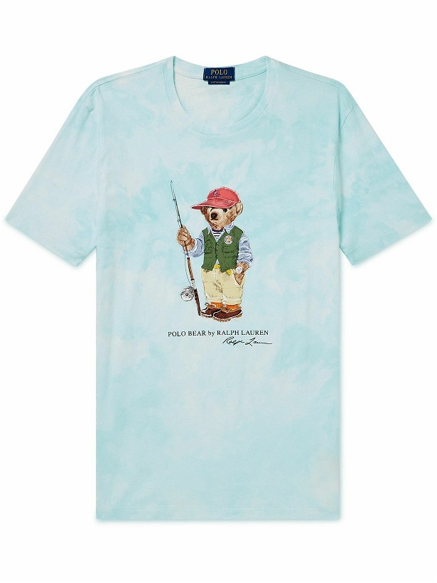 Photo: Polo Ralph Lauren - Printed Tie-Dyed Cotton-Jersey T-Shirt - Blue
