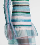 Susan Fang Striped sheer midi dress