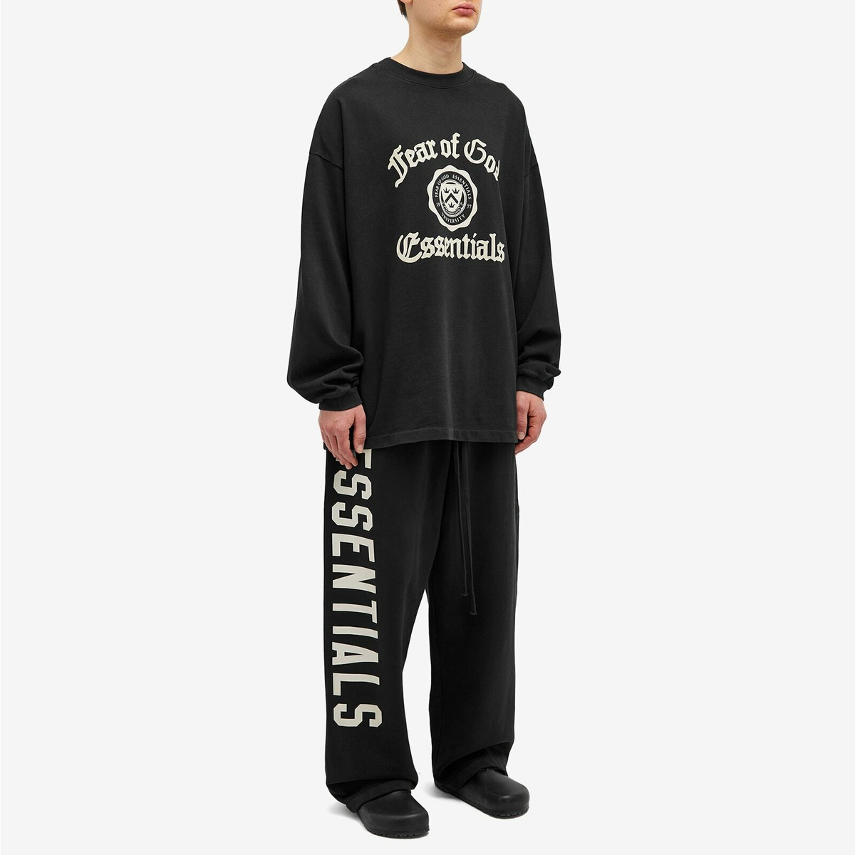 【FOG Essentials】 Black Heavy Long Sleeve T-Shirt Fear of God Essentials Black Heavy Long Sleeve T-Shirt | PacSun