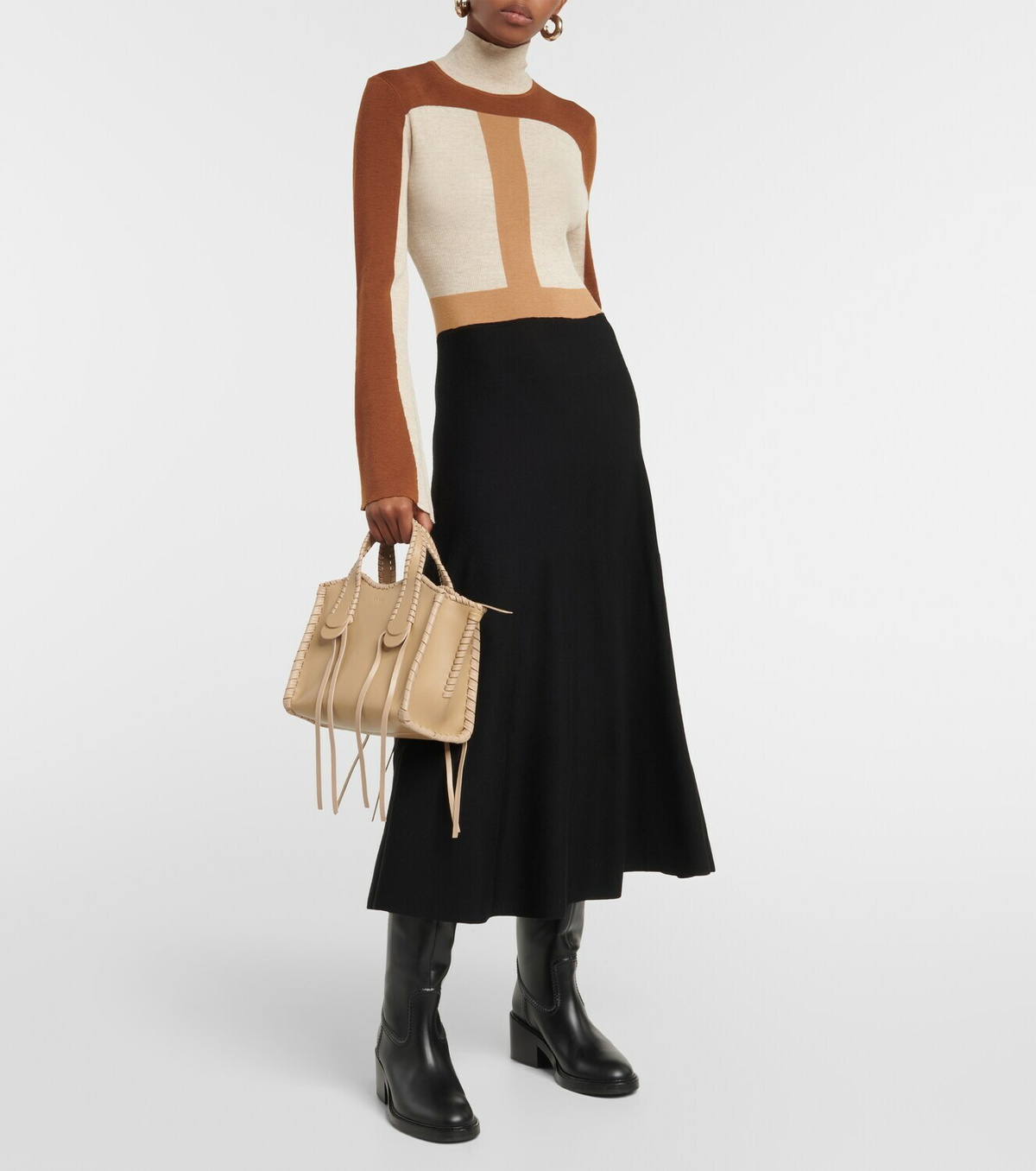 outlet【Chloe】Mony☆Chocolate レザー Small トートバッグ Chloé Mony Small leather tote bag Chloe