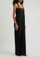 Jean Paul Gaultier Belted Straight-leg Wool Jumpsuit Black