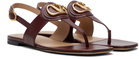 Valentino Garavani Burgundy VLogo Thong Sandals