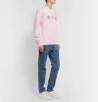 Versace - Logo-Embroidered Tie-Dyed Loopback Cotton-Jersey Sweatshirt - Pink