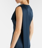 Erdem Embellished scarf-detail satin cady gown