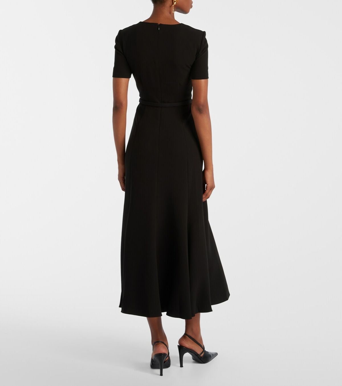Roland Mouret Belted crêpe midi dress