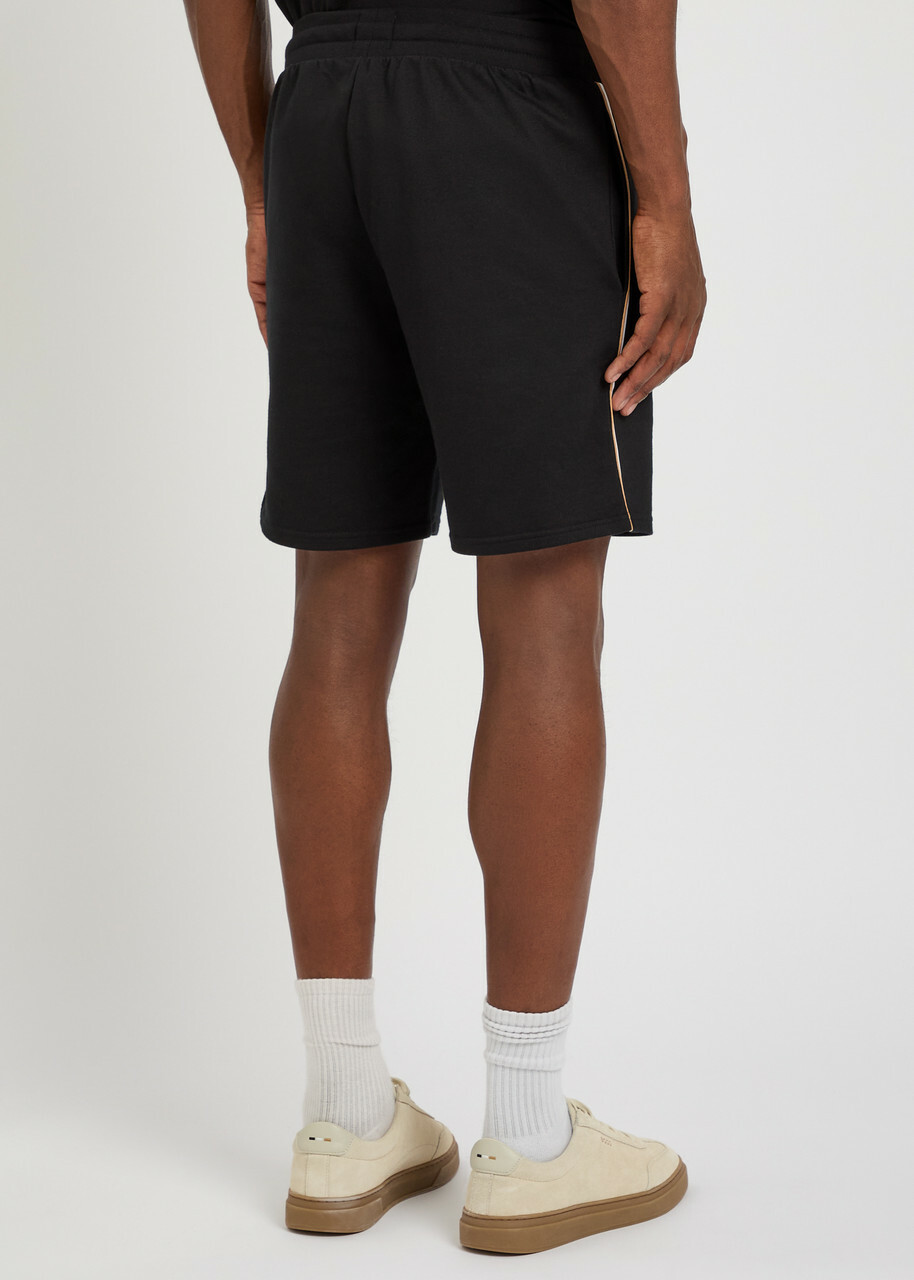 Boss Iconic Logo-embroidered Cotton Shorts Black