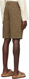 Another Aspect Brown Cotton Shorts