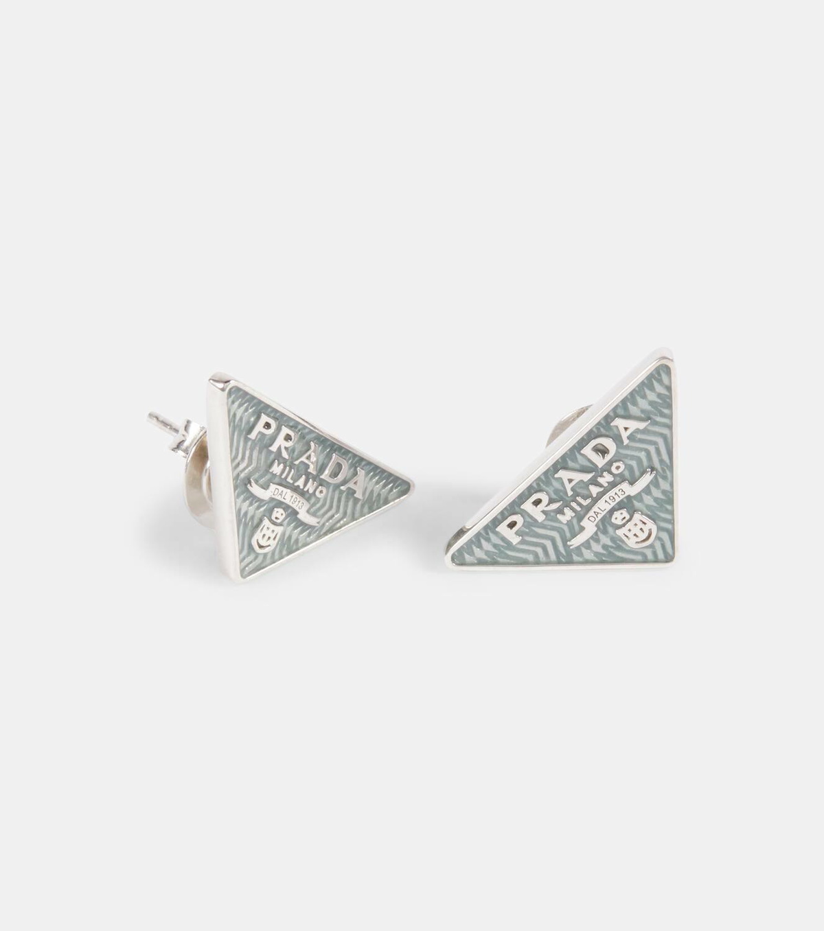 Prada Smalto embellished logo earrings