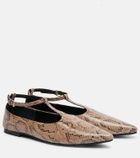 A.Emery Ward snake-effect leather Mary Jane flats