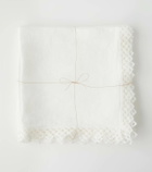 Once Milano Set of 4 macramé linen napkins