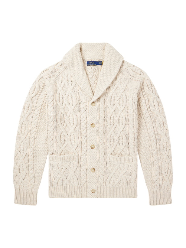 Photo: Polo Ralph Lauren - Cable-Knit Cotton Cardigan - Neutrals