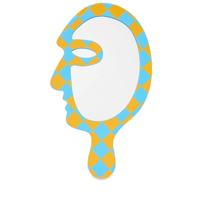 Photo: Areaware Profile Hand Mirror in Blue/Yellow