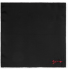 Givenchy - Logo-Embroidered Silk Pocket Square - Black