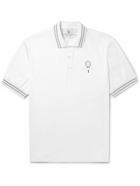 Brunello Cucinelli - Logo-Detailed Striped Cotton-Jersey Polo Shirt - White