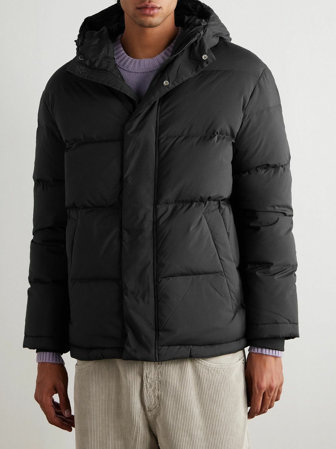 NN07 - Matthew 8245 Quilted Padded Recycled-Shell Hooded Jacket - Black