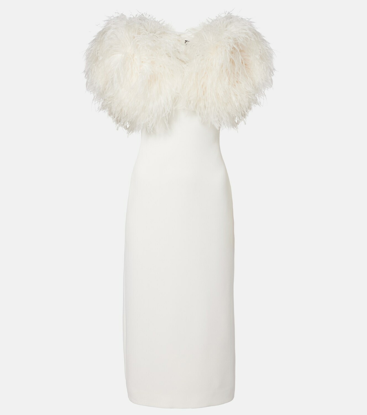 David Koma Feather-trimmed cocktail dress