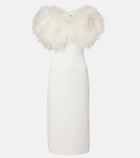 David Koma Feather-trimmed cocktail dress