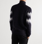 SAINT LAURENT - Intarsia Mohair-Blend Rollneck Sweater - Black